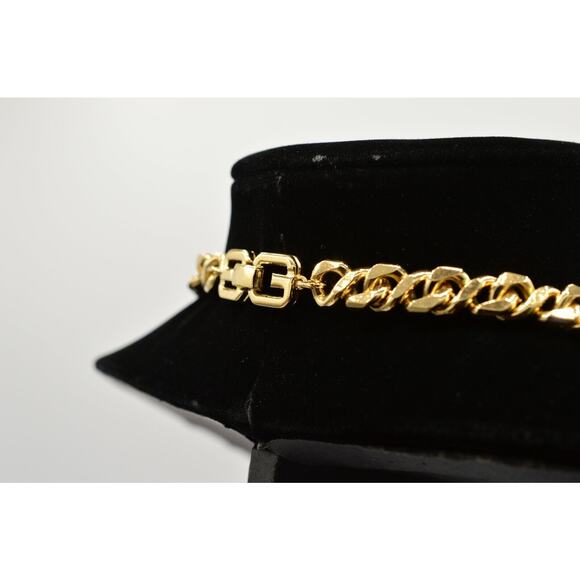 Givenchy Vintage Heavy Necklace Gold Cuban Chain 24" Chunky Signed 1980s BinM - Picture 11 of 12